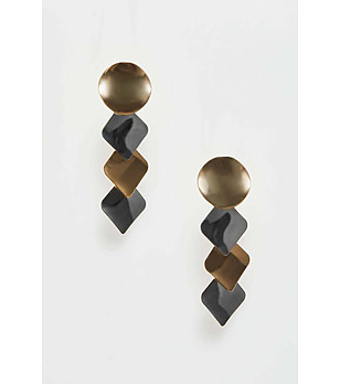 Обеци в златисто и сребристо Zizo снимка