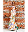 Многоцветен дамски комплект от топ и пола с флорален принт-1 снимка