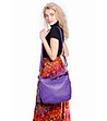 Дамска кожена чанта в лилаво Radinora-4 снимка