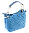 Дамска чанта от естествена кожа в син нюанс Dezela-4 снимка
