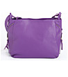 Ежедневна дамска чанта от естествена в лилав цвят Amanda-1 снимка