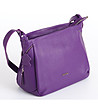 Ежедневна дамска чанта от естествена в лилав цвят Amanda-3 снимка