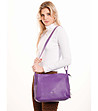 Ежедневна дамска чанта от естествена в лилав цвят Amanda-4 снимка