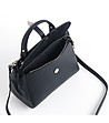 Дамска чанта в черен цвят от естествена кожа с къса дръжка Jelly-4 снимка