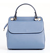 Дамска чанта в син нюанс от естествена кожа с къса дръжка Jelly-1 снимка