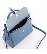 Дамска чанта в син нюанс от естествена кожа с къса дръжка Jelly-3 снимка