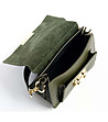 Дамска чанта от естествена кожа в зелено Sylvana-4 снимка