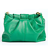 Дамска чанта от естествена кожа в зелен нюанс с верижка Lyssa-1 снимка