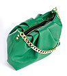 Дамска чанта от естествена кожа в зелен нюанс с верижка Lyssa-2 снимка