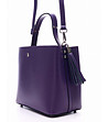 Елегантна дамска чанта в лилав цвят от естествена кожа Ismena-3 снимка