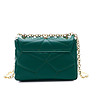 Тъмнозелена дамска кожена чанта със златисти детайли Lisette-2 снимка