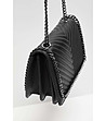 Черна дамска чанта с декорация с верижка Cloris-4 снимка