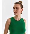 Зелена памучна рокля без ръкави Zena-3 снимка
