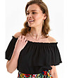 Черна дамска блуза с ефектен набор Monella-3 снимка