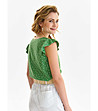 Дамска блуза в зелен нюанс с принт точки Indila-1 снимка