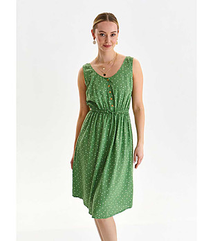 Зелена рокля на бели точки Solange снимка