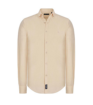 Бежова памучна мъжка риза Tom снимка