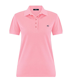 Розова памучна дамска блуза с яка снимка