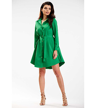Зелена рокля с копчета Caren снимка