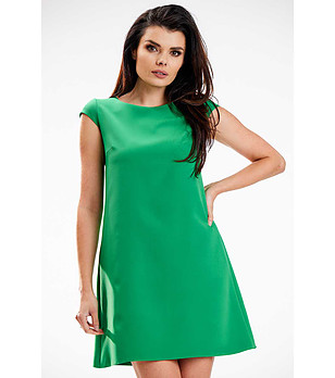Зелена трапецовидна рокля Carynа снимка