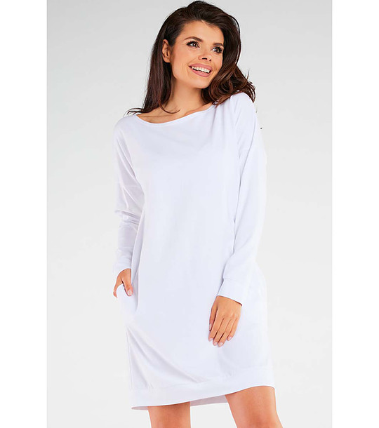 Бяла памучна рокля Hana снимка