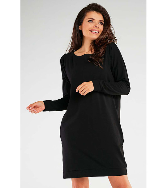 Черна памучна рокля Nora снимка