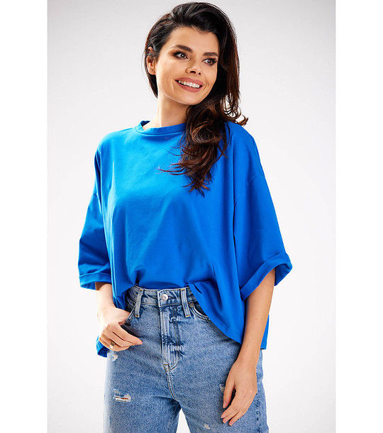 Дамска памучна синя блуза Netta снимка