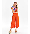 Разкроен дамски панталон в оранжев цвят Minelli-0 снимка