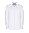 Бяла мъжка памучна риза с фини фигурални мотиви-0 снимка