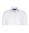 Бяла мъжка памучна риза с фини фигурални мотиви-2 снимка