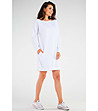 Бяла памучна рокля Hana-4 снимка