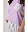 Памучна дамска пижама в лилаво и светлосиво Caroline-3 снимка