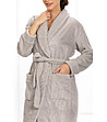 Къс дамски халат в сив нюанс Thira-2 снимка