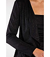 Черна дамска жилетка с лъскав ефект Indiasa-3 снимка