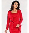 Червена дамска жилетка с лъскав ефект Indiasa-2 снимка