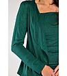 Зелена дамска жилетка с лъскав ефект Indiasa-3 снимка