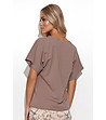 Дамска памучна блуза в цвят мока Velina-1 снимка