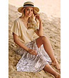Дамска памучна блуза в пясъчен нюанс Velina-0 снимка