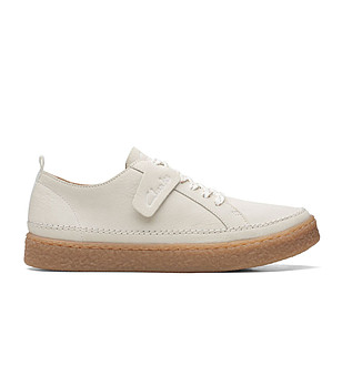 Бели дамски сникърси от естествен набук Barleigh Lace снимка