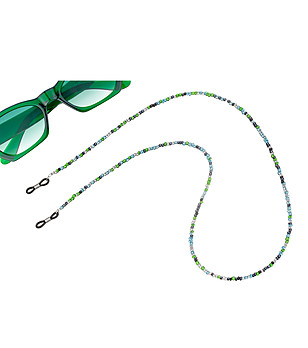 Верижка за очила с мъниста в преобладаващи зелени нюанси Harper снимка
