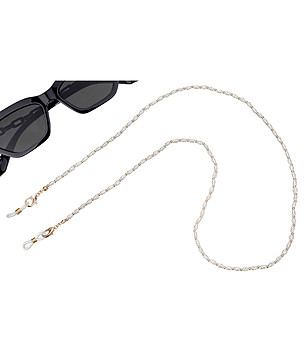 Верижка за очила с перли и златисти елементи Ella снимка