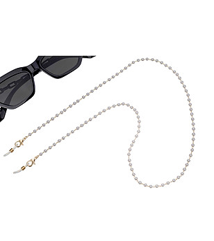 Верижка за очила в бели перлени елементи Sofia снимка