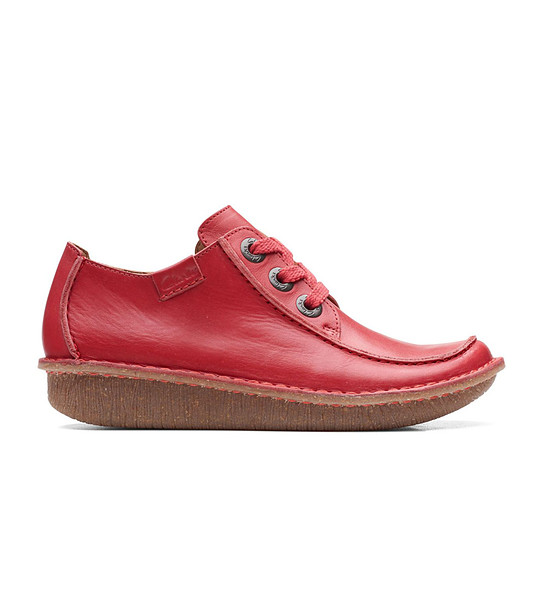 Червени дамски кожени обувки Funny Dream с Ortholite снимка