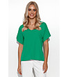 Дамска памучна блуза в зелен нюанс Velina-0 снимка