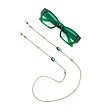 Верижка за очила в златисто с перли и зелени камъни Mia-2 снимка