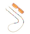 Верижка за очила в златисто с ефектни многоцветни мъниста Ellie-2 снимка