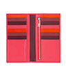 Кожен портфейл в цвят малина с многоцветни джобове Vulcano-1 снимка