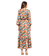 Ефектна многоцветна рокля от изкуствена коприна-1 снимка