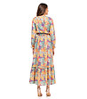 Многоцветна рокля с флорален принт-1 снимка