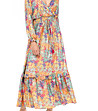 Многоцветна рокля с флорален принт-3 снимка